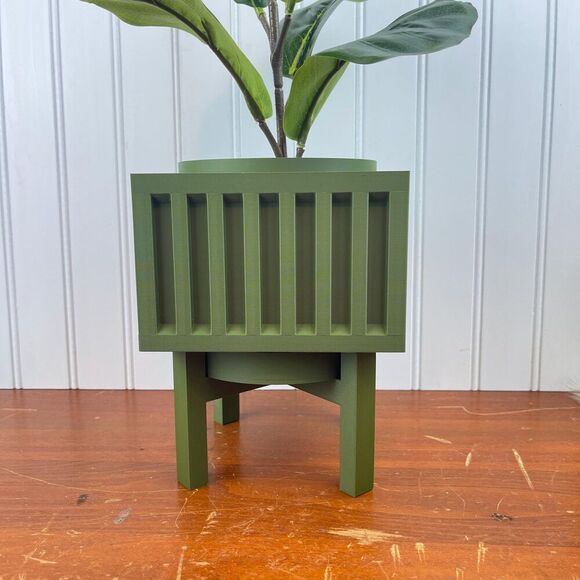 Larix Planter Pot, Indoor Planter w/ Drainage Hole and Drip Tray - Picture 1 of 9